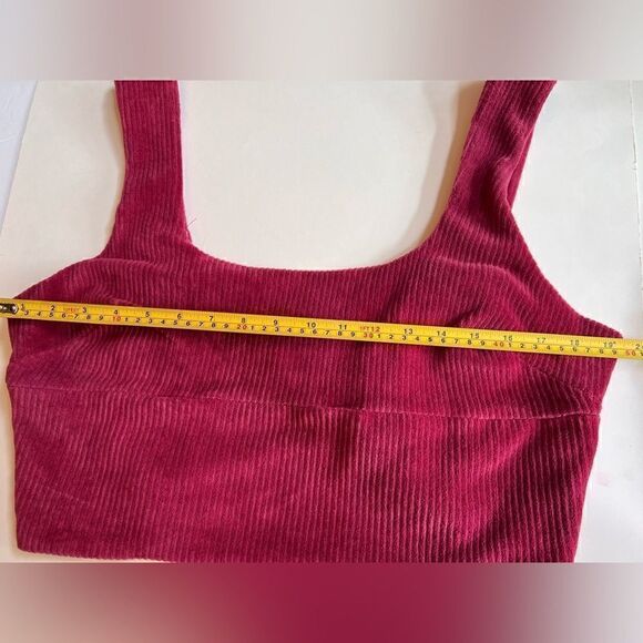 Maeve Buckle Crop Top XL Corduroy Raspberry NWT - Picture 3 of 8